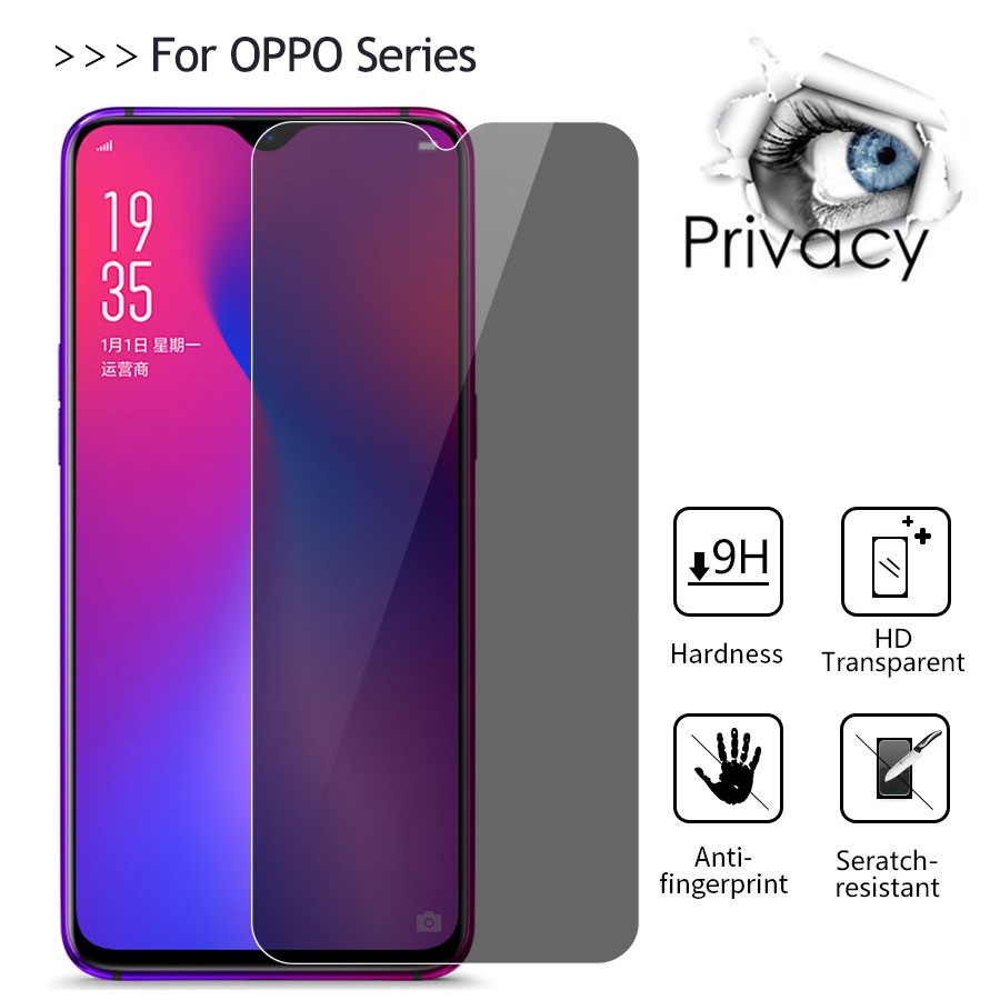 Kính Cường Lực Chống Nhìn Trộm Cho OPPO F5 F7 F9 F11 Pro A12 A15 A31 A33 A53 A52 A91 A92 A93 A3S A5S A5 A9 2020 Reno 2 3 4 5