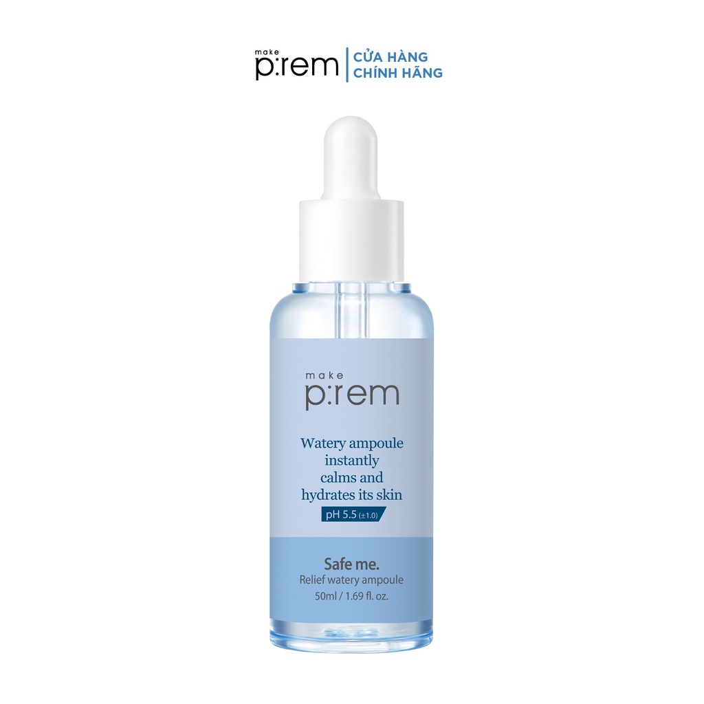 Tinh chất cấp nước Make P:rem Safe me. Relief watery ampoule 50ml