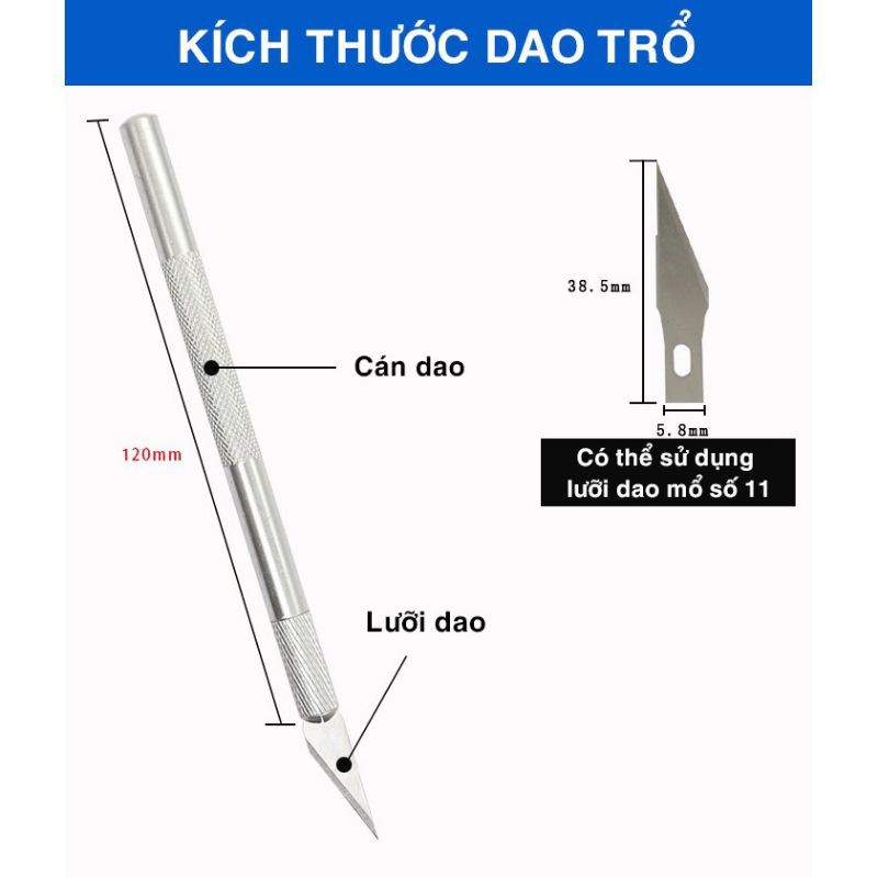 Bộ bảng lót cắt giấy A3(Cutting mat) + Dao trổ giấy cán tròn (Tặng kèm 6 lưỡi dao)