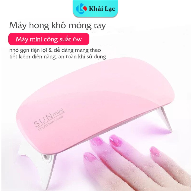 Máy hong khô móng tay SUN mini 6W Khải Lạc, đèn Led không hại mắt không bị đen tay