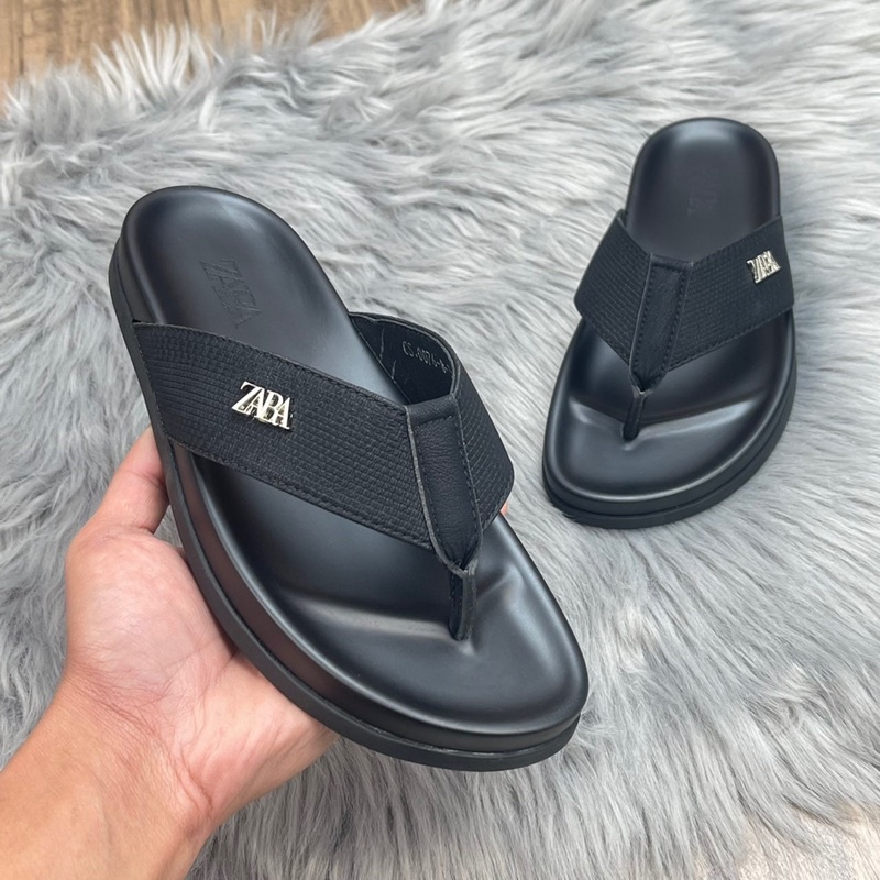 Dép kẹp Da Cao cấp Dép xỏ ngón in hoạ tiết dập vân đế cao su