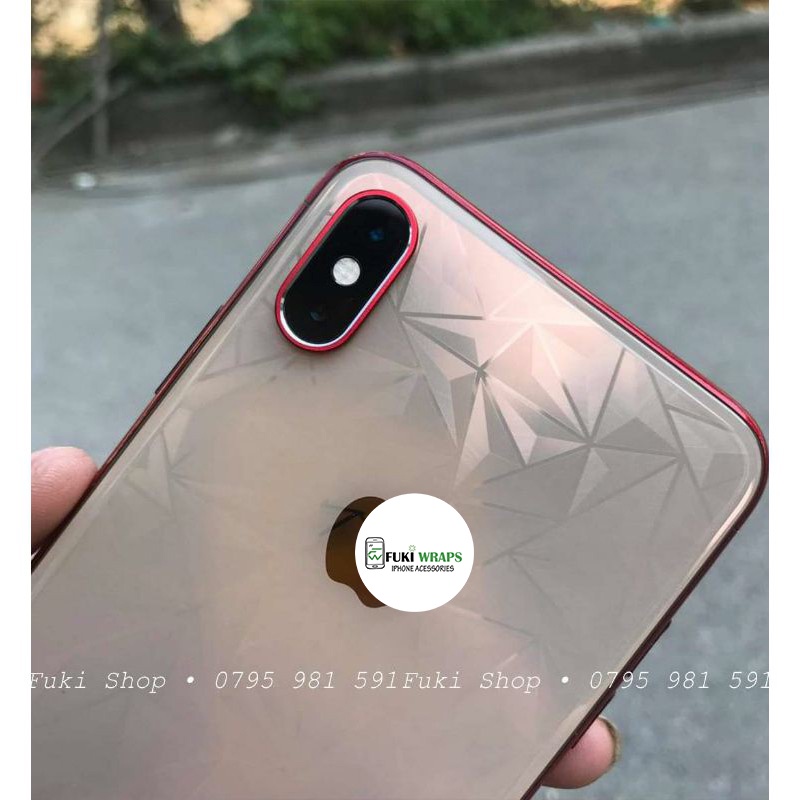 Tấm Dán mặt sau 3D Vân Kim cương 6 7 8 6plus 7plus 8plus X XS XR XSMAX 11 PRO MAX FukiShop