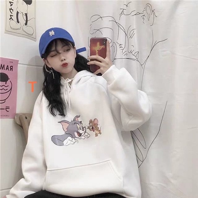 Áo hoodie mèo và chuột DTR1119