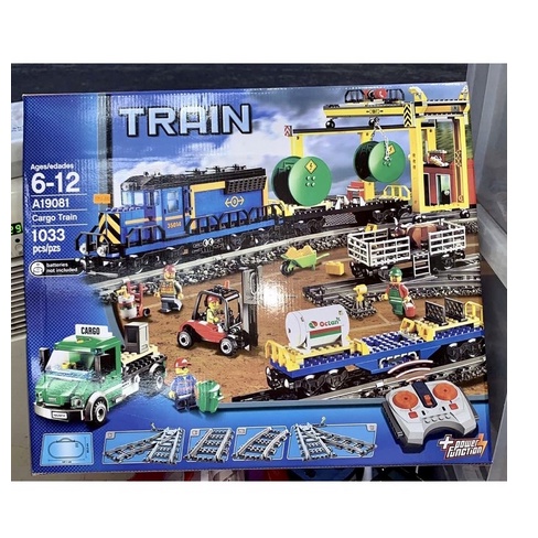 Đồ chơi xếp hình Thành phố Nonlego 60052 a19081 Ga tàu hoả xanh