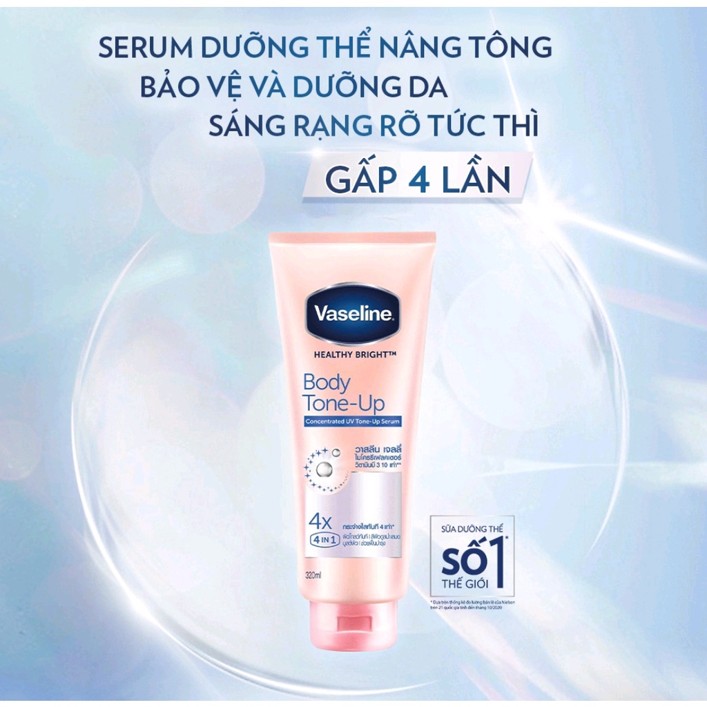 Vaseline Body Tone-Up Serum dưỡng thể nâng tông tức thì 300ml