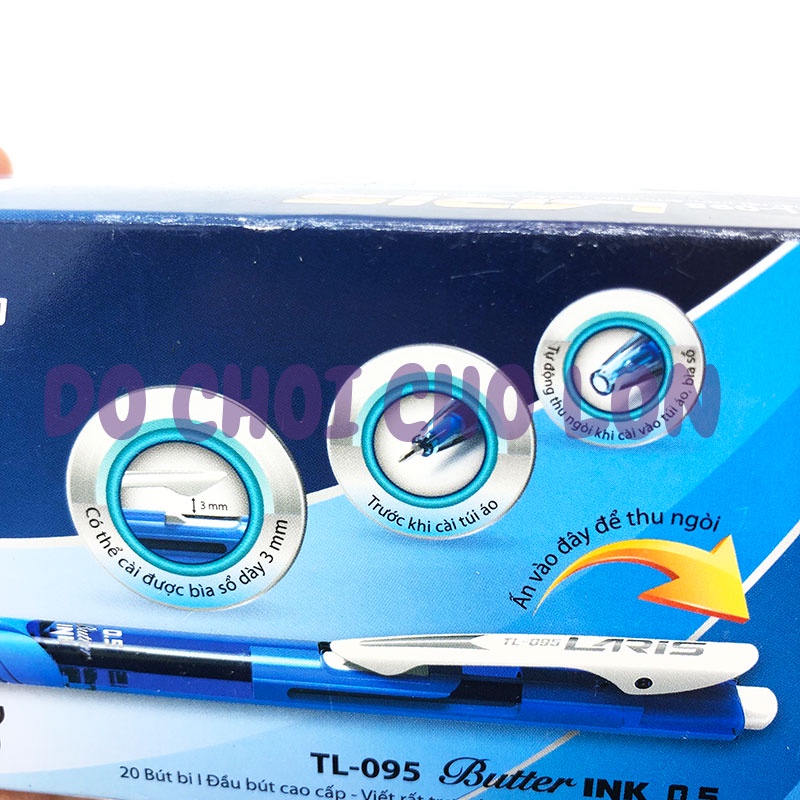 Combo 5 Bút Viết Bi Thiên Long Laris TL-095 màu xanh