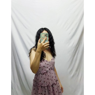 Đầm voan hoa 2 dây