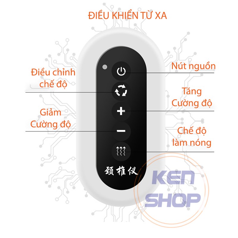 [Freeship + Bảo hành] Máy massage cổ vai gáy PK-718, châm cứu, làm nóng, điều khiển từ xa, 6 chức năng, 18 mức cường độ