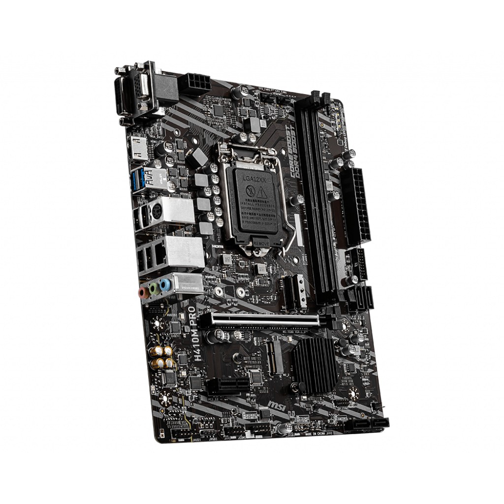 Bo Mạch Chủ Mainboard MSI H410M PRO (Intel H410, Socket 1200, m-ATX, 2 khe RAM DDR4) - Hàng Chính Hãng