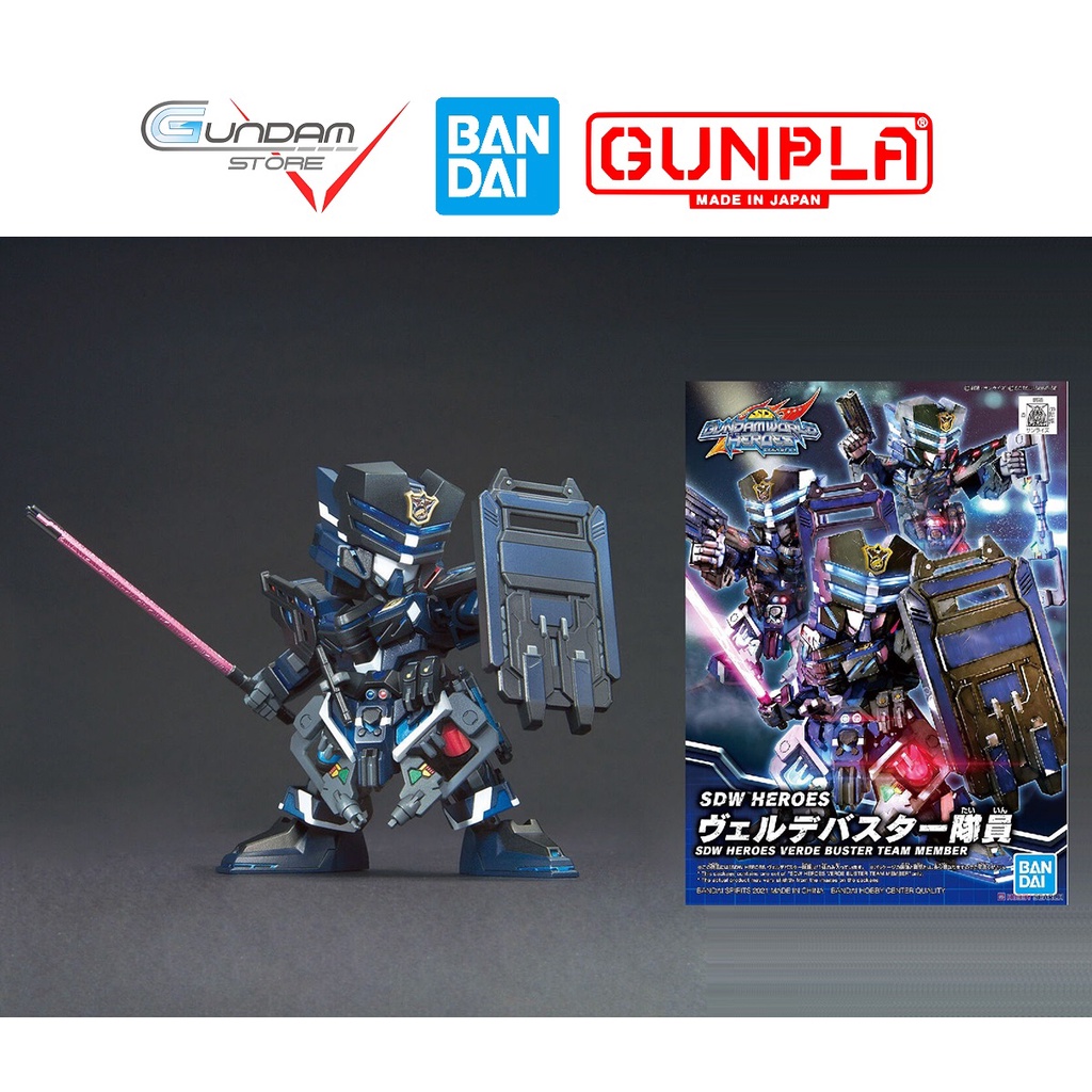 Mô Hình Gundam SD Sergeant Verde Buster Team Member SDW Heroes Bandai Đồ Chơi Lắp Ráp Anime Nhật