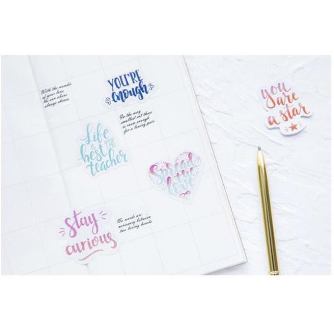 Bộ 46 Sticker Hàn Quốc Chữ Viết dán trang trí E03