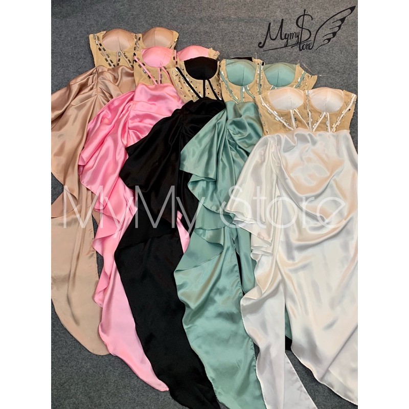 [Mã FATHANG5 giảm 10K đơn 50K] Đầm body nhún bèo eo ết đá pha lê -- MS313V | BigBuy360 - bigbuy360.vn