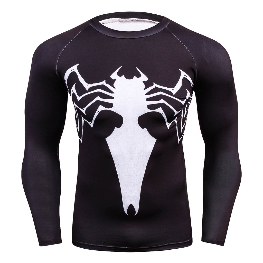 Áo thun HUQISHA tay dài dáng ôm hóa trang nhân vật Venom thời trang cho nam