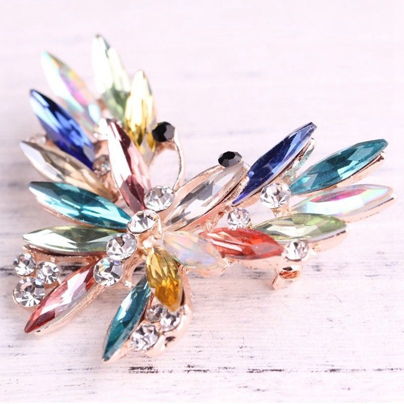 Pin cài áo hình bướm đính đá nhân tạo thời trang