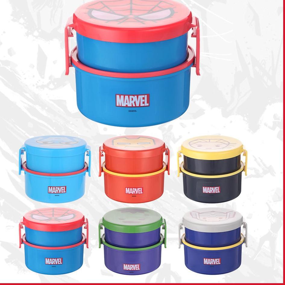 _➽ Miniso Hộp đựng cơm trưa hai tầng 500ml họa tiết Marvel ★ Hb0