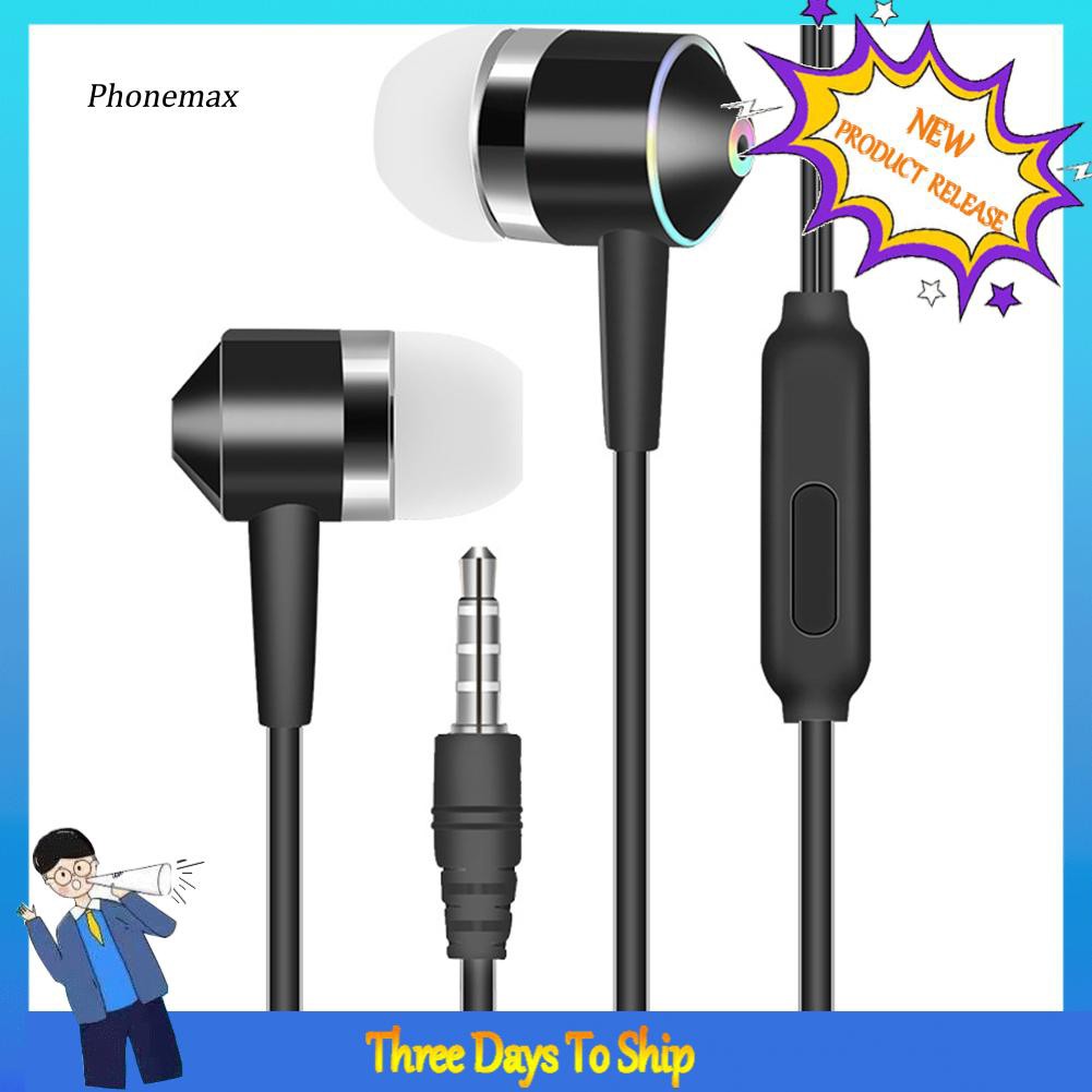 Pmax * Universal 3.5mm Plug In-Ear Music Bass Tai nghe có dây Tai nghe thể thao có Mic
