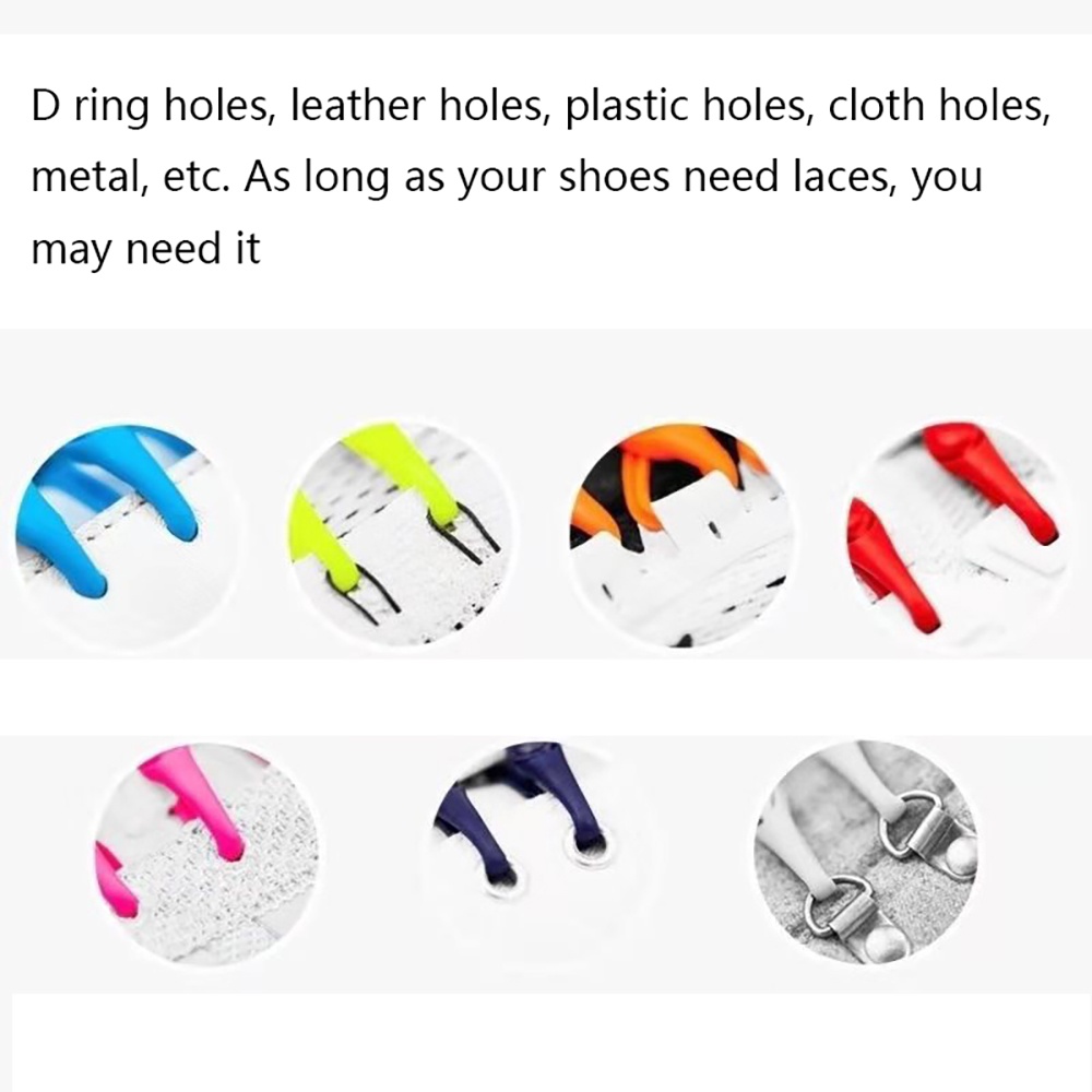 Set 12 Dây Giày Silicone Co Giãn Không Cần Buộc Tiện Lợi Dành Cho Người Lớn Và Trẻ Em