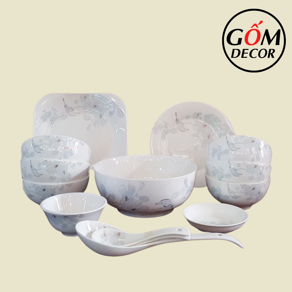 Bộ Bát Đĩa Bát Tràng Cao Cấp - Bộ Bát Ăn Cơm Sang Trọng