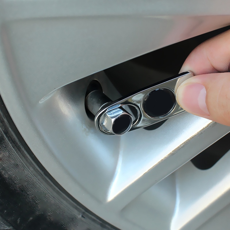 Nắp Van Bánh Xe Hơi Chống Bụi Bẩn Kèm Vòng Cờ Lê Chuyên Dụng