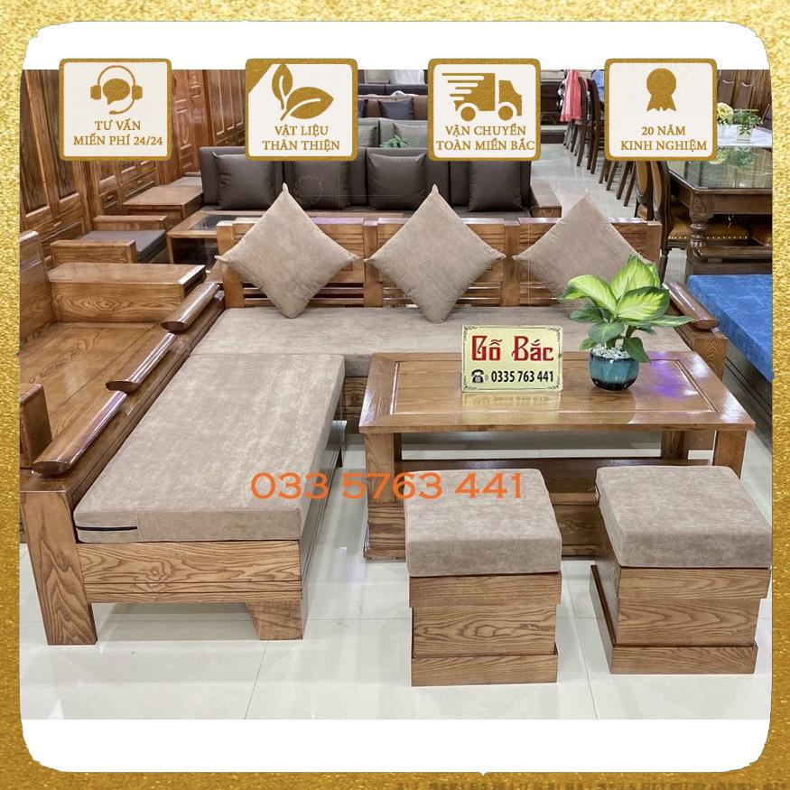 Ảnh thật kèm video - ghế sofa gỗ sồi nga 100% mini cho phòng khách kích thước nhỏ và chung cư