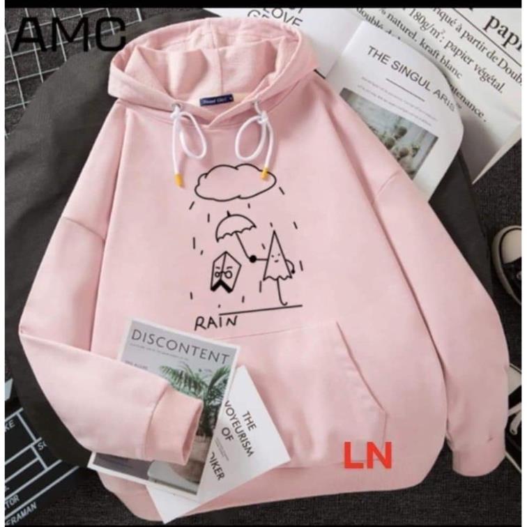 Áo hoodie nỉ mũ trời mưa RAIN Ln