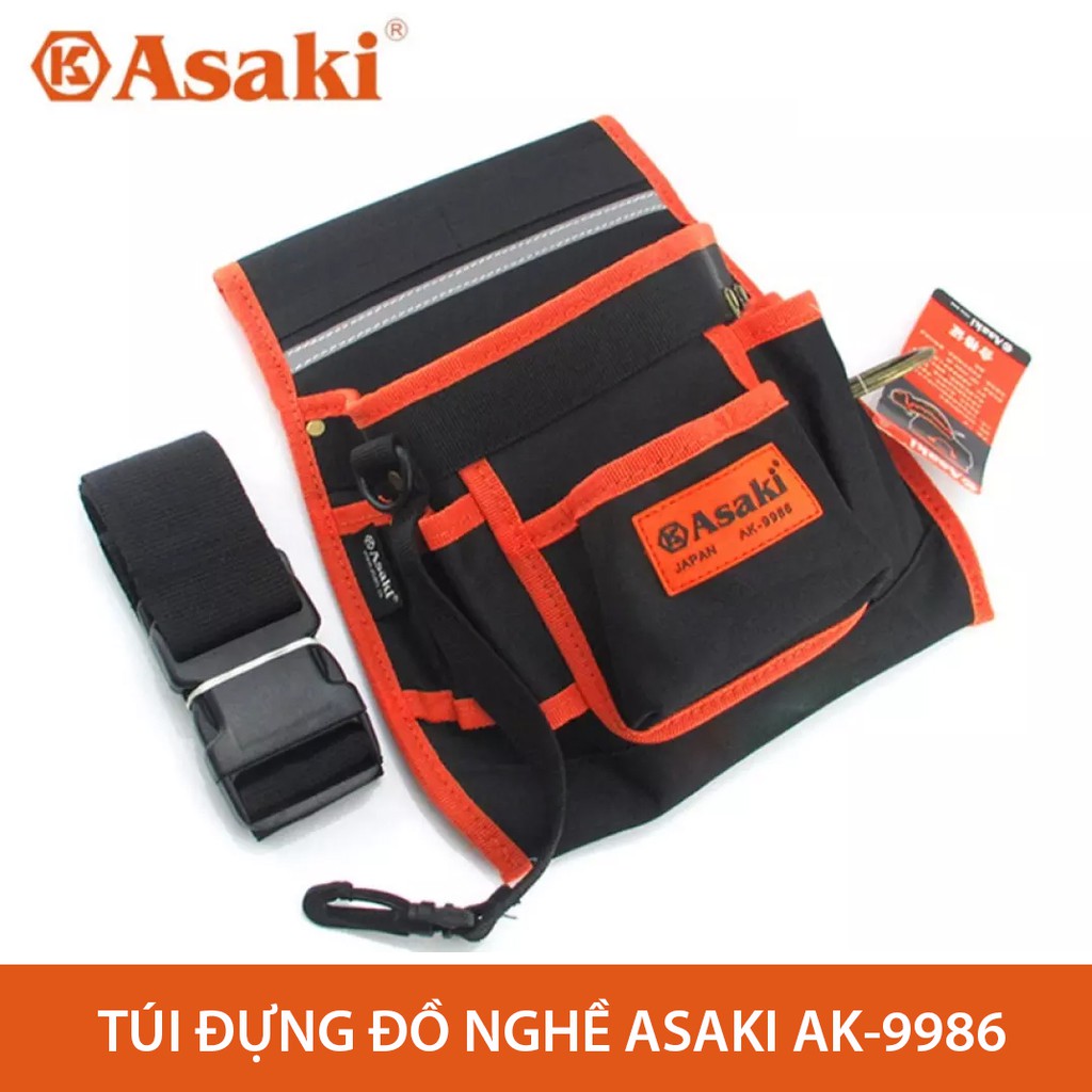 Túi đựng đồ nghề đa năng ASKI AK-9986 chất lượng cao, chất liệu vải sợi siêu bền, túi đựng dụng cụ sửa chữa chuyên dụng,