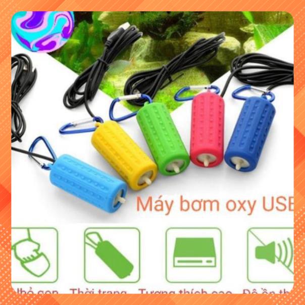 Máy tạo oxy máy bơm oxi hồ cá cổng USB dùng sạc dự phòng sạc điện thoại dễ dàng sử dụng khi cúp điện