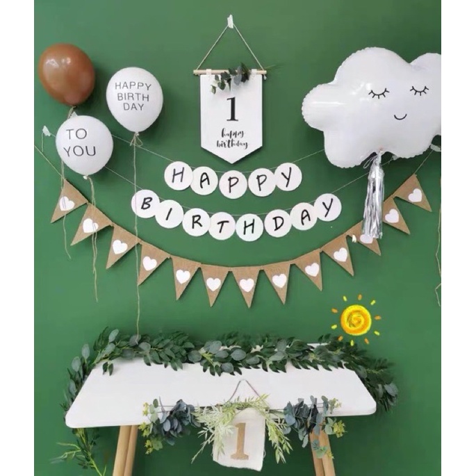 Set trang trí sinh nhật treo tường cho bé( có thể làm Full month)