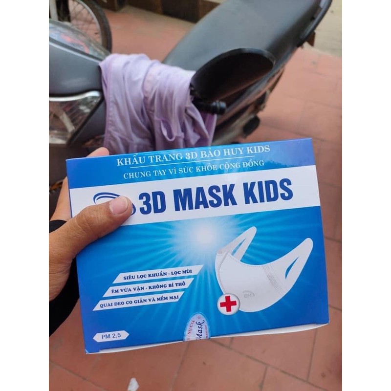 Khau trang 3D mask Bảo Huy công nghệ Nhật Bản chống bụi cao cấp hộp 50 cái loại họa tiết trơn