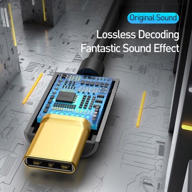Cổng Chuyển Đổi Type C sang jack 3.5 có DAC Baseus cho Samsung , Huawei, oppo , xiaomi , Google Pixel , ipad