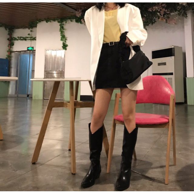 Bốt nữ cổ cao ống xẻ hack dài chân trẻ trung hot trend 2020 2021 / Cowboy boots | BigBuy360 - bigbuy360.vn