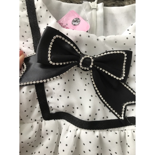 Váy bé gái, vây voan chấm bi kèm nơ siêu xinh cho bé, váy voan cánh tiên bé gái