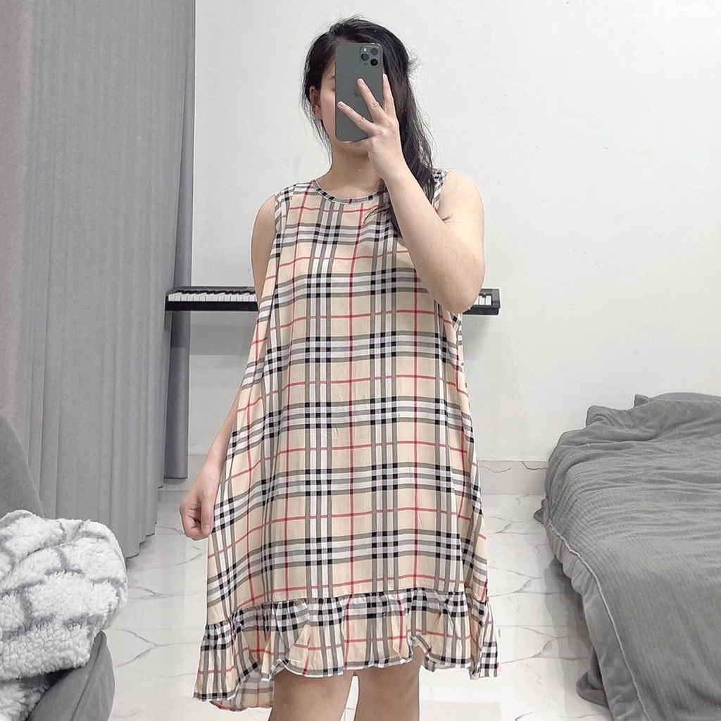 Váy Lanh Đầm Bầu Ngủ đẹp váy thiết kế mặc nhà vải Lanh Babydoll