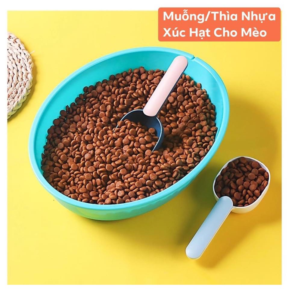 Muỗng/Thìa Xúc Hạt Thức Ăn Khô Cho Mèo/Chó - Thiết Kế Cute - Màu Sắc Sang Trọng - Chọn Màu Thoải Mái