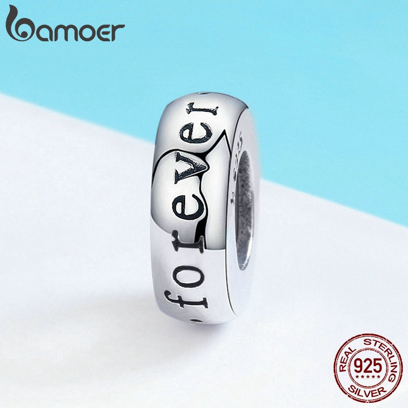 Hạt charm Bamoer khắc chữ LOVE độc đáo