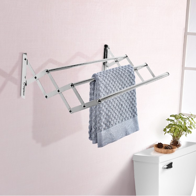 HomeBase PLIM Thanh treo khăn treo tường ngoài trời ban công bằng thép không gỉ có thể gấp Thái Lan W80xD42xH23 Cm