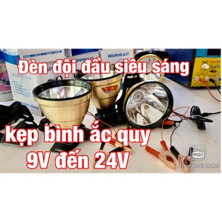 Đèn đội đầu kẹp bình ắc quy 9V đến 24V