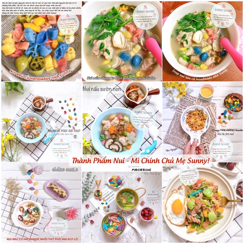 Nui, Mì rau củ handmade cho bé ăn dặm (7m+)