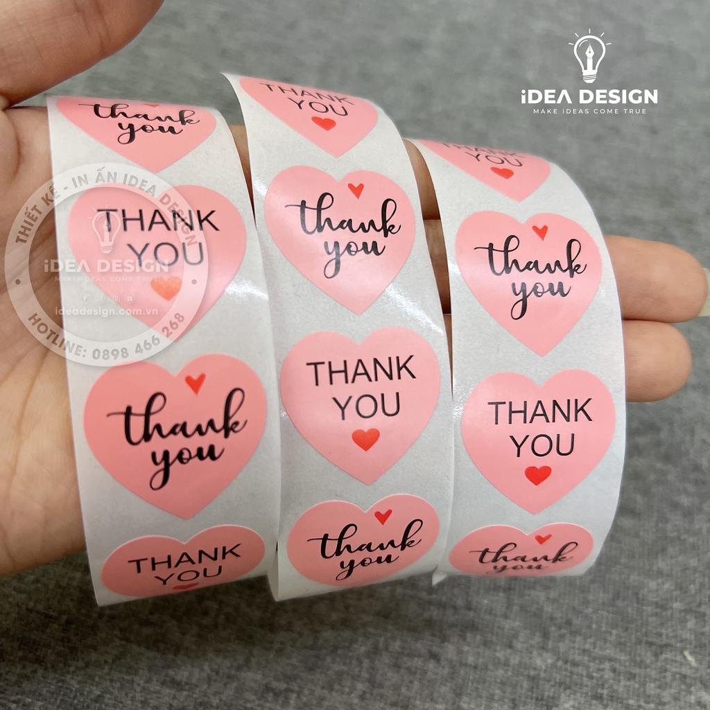 Sticker Thank You, tem cảm ơn - Size nhỏ 2.5cm - Nhiều mẫu dễ thương dành cho Shop
