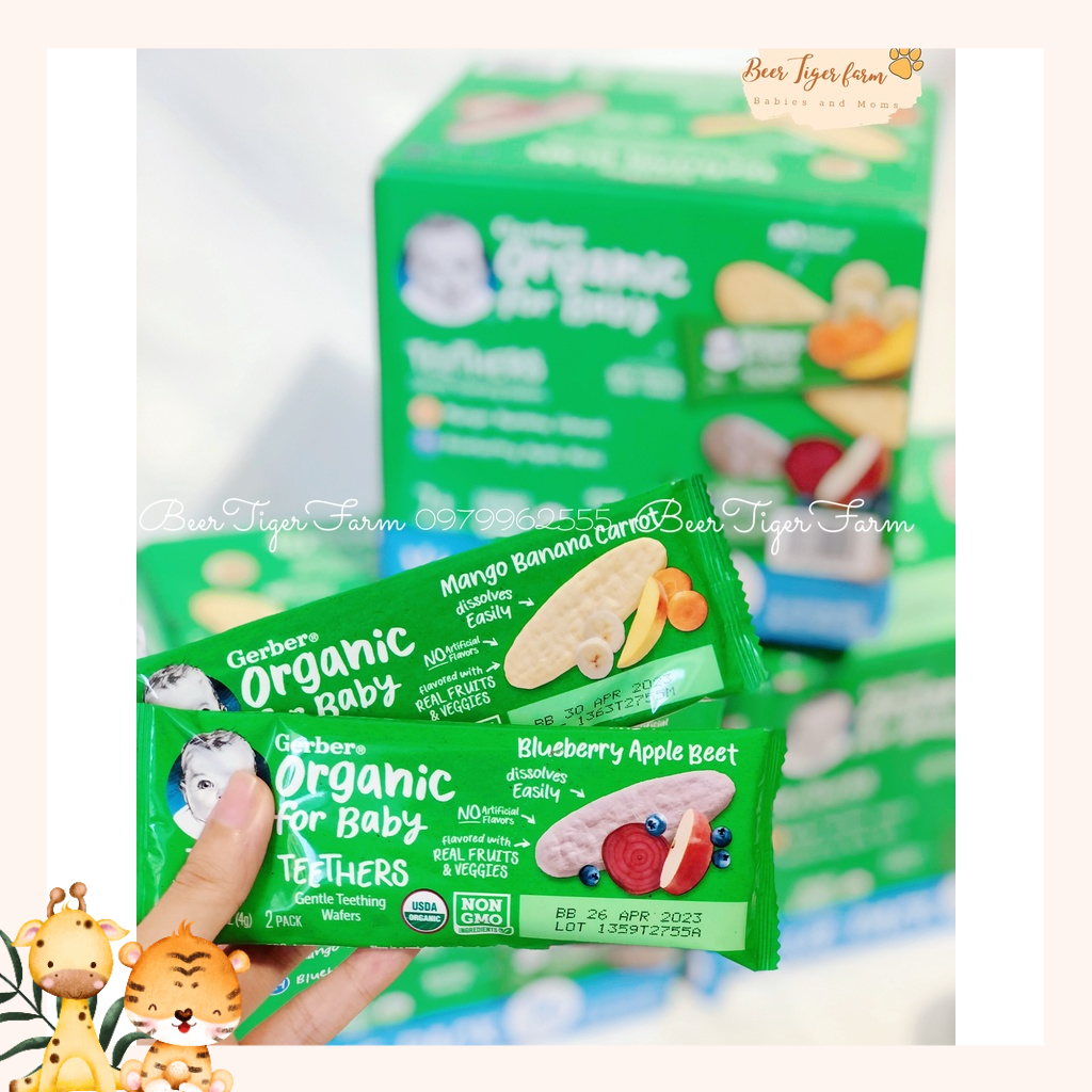 Bánh gạo Gerber Organic cho bé ăn dặm 48g | BEERTIGER FARM