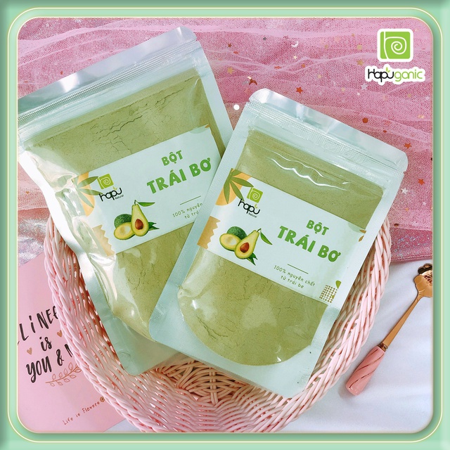 Bột Trái Bơ Nguyên Chất HaPu Organic trắng da handmade