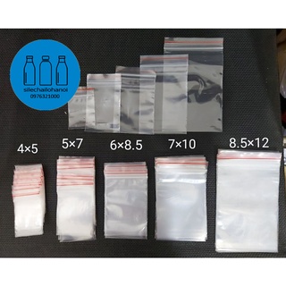100G Túi zip viền đỏ chọn size dầy/ mỏng