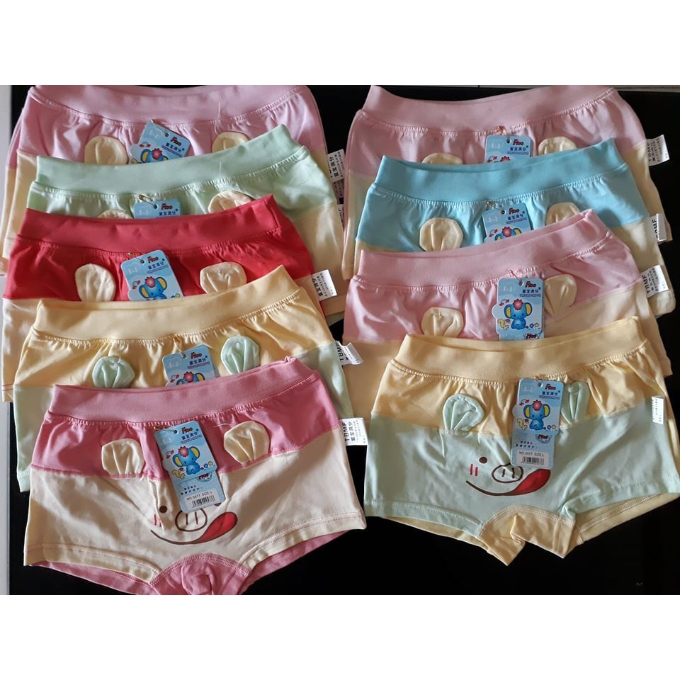 Combo 5 quần chip bé gái, Quần chip đùi cotton cao cấp cho bé 3-10 tuổi họa tiết đủ màu sắc tươi vui