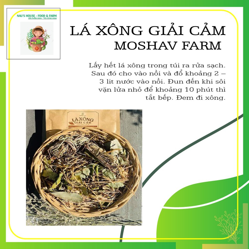 Lá Xông Giải Cảm - Lá xông sản phụ - tắm bé  The Moshav Farm