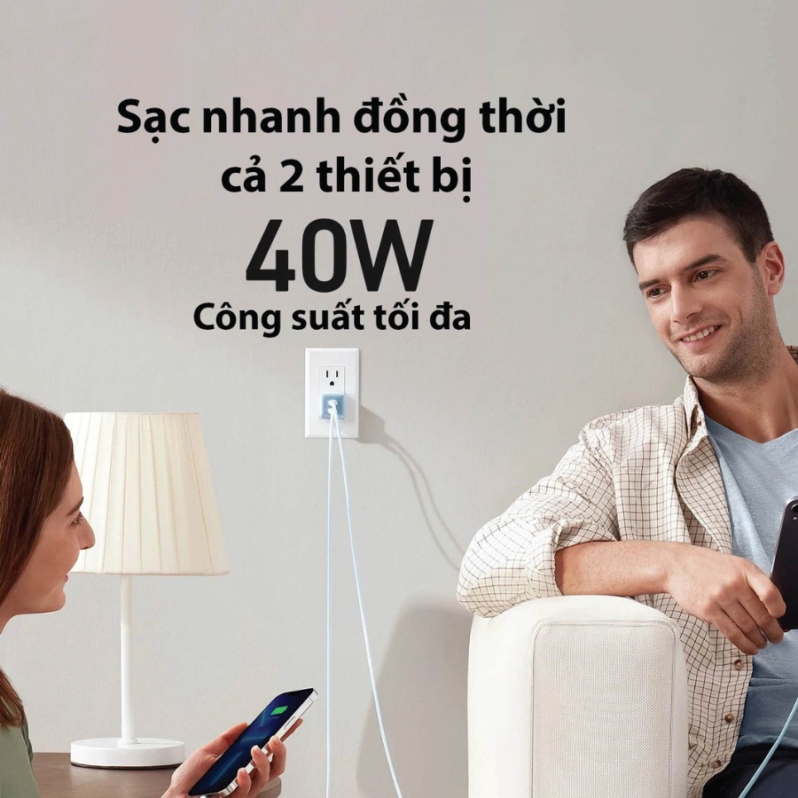 Củ sạc nhanh ANKER 521 Nano Pro 40W cho iP, i.Pad