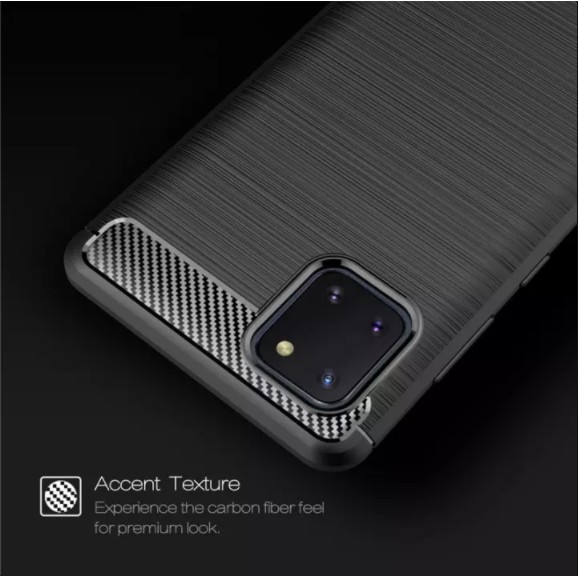 Ốp điện thoại silicon sợi carbon chống sốc thời trang cho Samsung Galaxy Note 10 Lite