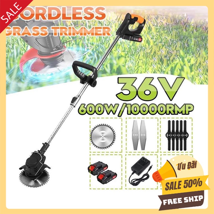 Máy cắt cỏ cầm tay cao cấp LAPUSEN không dây dùng pin 15cell siêu khủng Kèm 8 lưỡi cưa