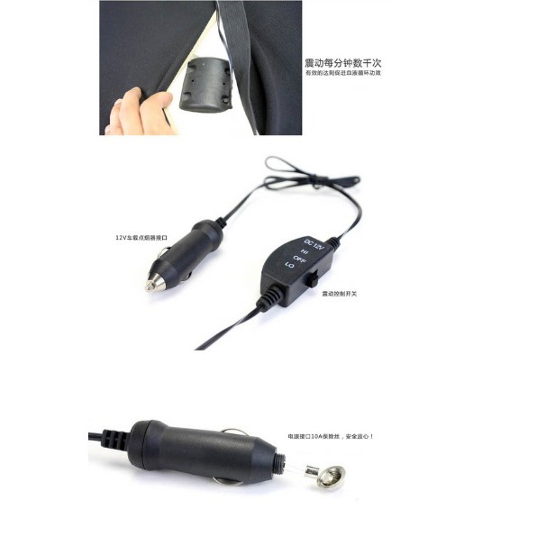 Gối tựa lưng ô tô massage -  Đệm lưng ghế mát xa xe hơi