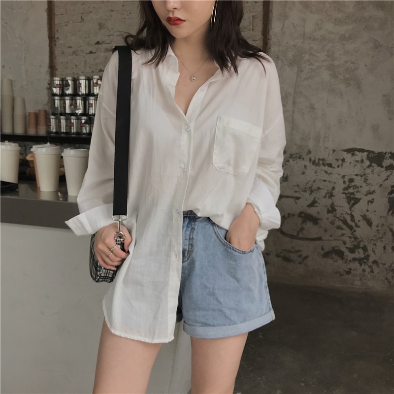 [Hàng có sẵn] ÁO SƠ MI TRẮNG NỮ PHONG CÁCH LẢ LƠI ULZZANG 2019 [Inbox shop để tư vấn size]