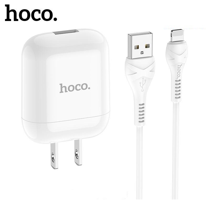 Combo cốc sạc và cáp sạc Hoco HK2 Lightning hỗ trợ sạc nhanh 3.4A cho iPhone/iPad thân cốc sạc làm từ nhựa ABS bền chắc